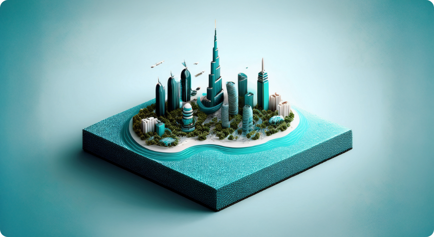 Abstract AI generated cityscape